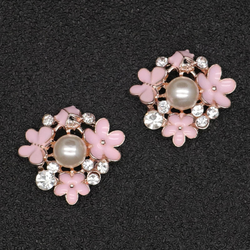 10 шт цветок жемчуг пуговицы для украшения ремесла хвостовик из прозрачных