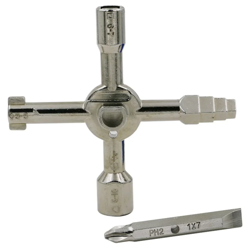 Многофункциональный поперечный ключ квадратный треугольный для вентиля Набор DIY