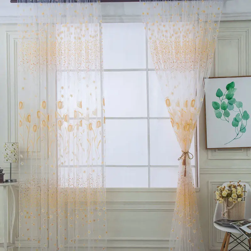Оконные Занавески тюлевые послеротовые занавески с цветами s вуаль на окна для