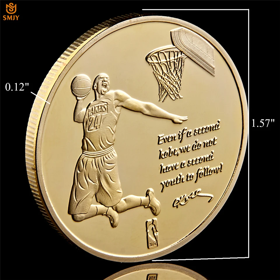 5 шт. NBA Star Of The Lakers Black Mamba Kobe Bryant знаменитостей позолоченные монеты металлические