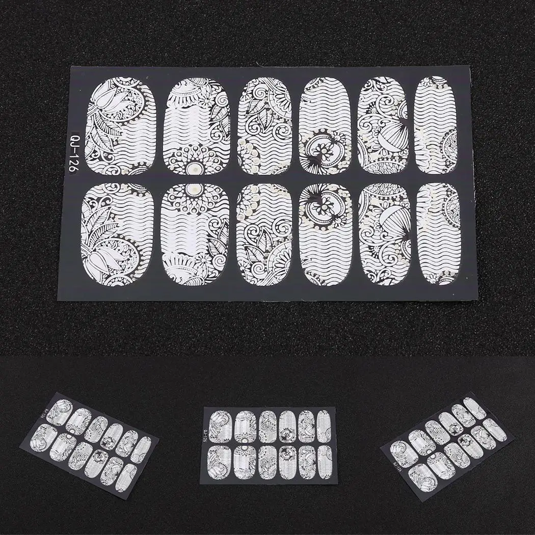 Мода цветок наклейки для ногтей с узорами Фольга Nail Art как изображение инструмент
