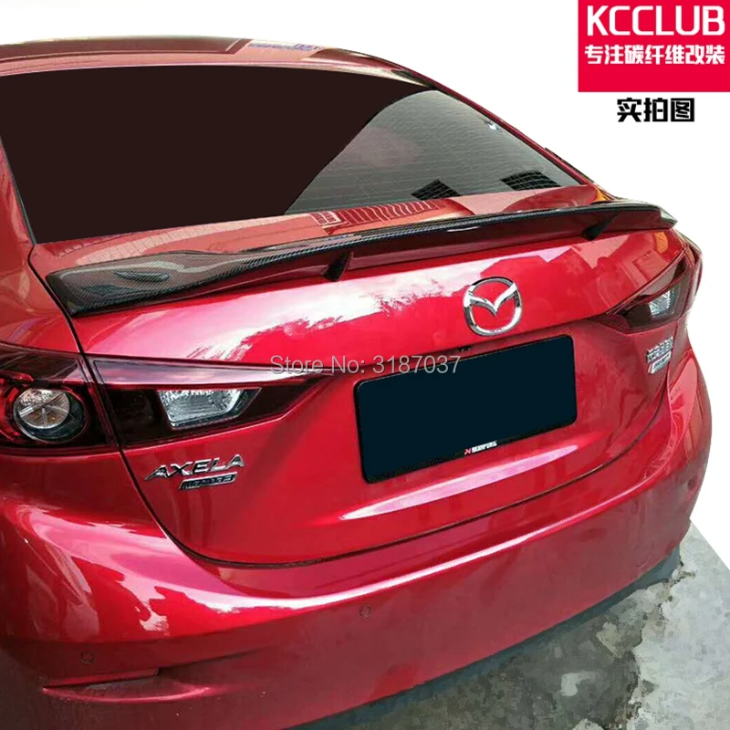 Для Mazda 3 Axela Sedan 4 двери 2014 2016 углеродное волокно задний спойлер для багажника на