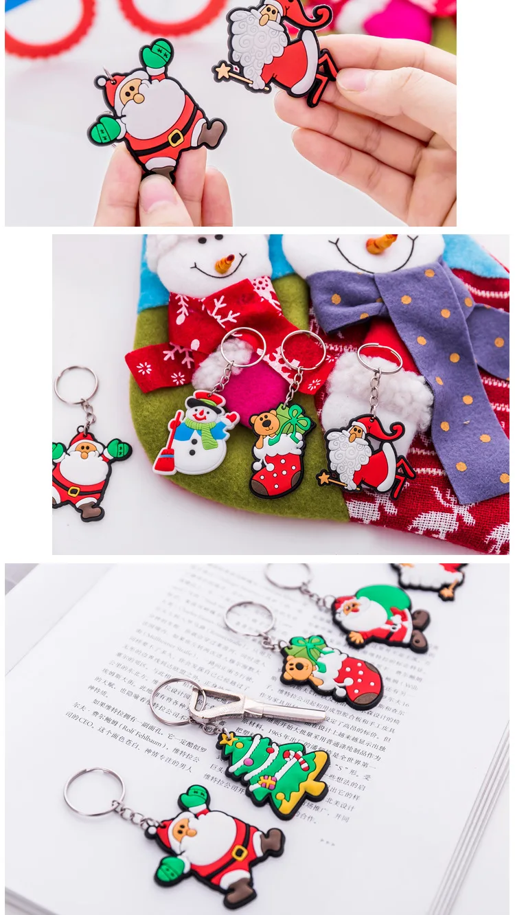 1PCS Santa Keychain Men's and Women's Christmas Gift Pendant Lovers Key Ring |