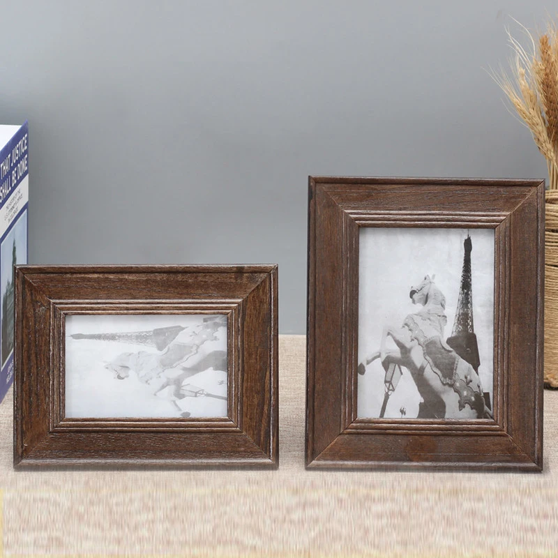 Vintage Retro Wood Photo Frame Picture With Stand Home Office Table Decor 4x6 Inch | Дом и сад