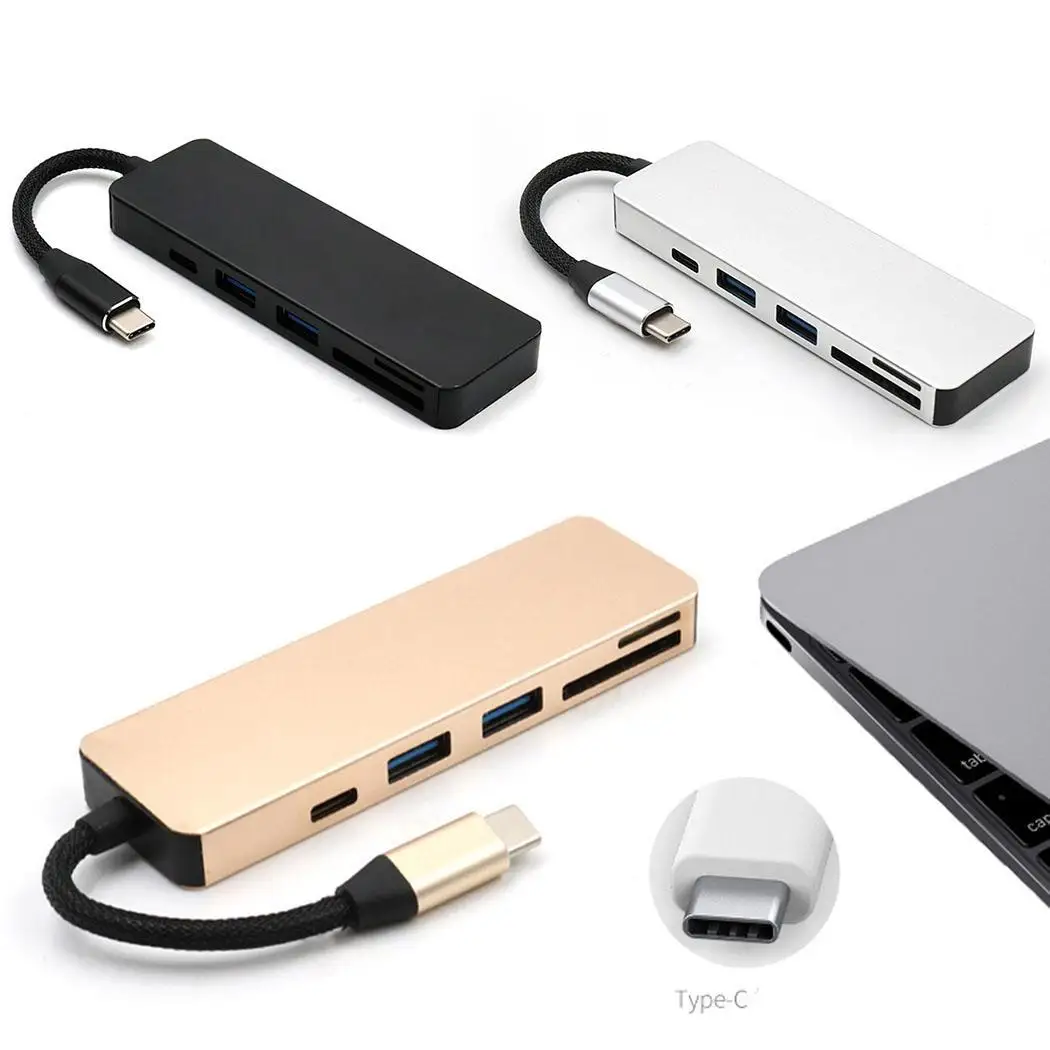 Type-C to HUB Card Reader Multi-function SD TF Converter Macbook Silver Golden Black 0.059kg | Компьютеры и офис