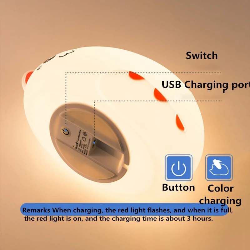 Usb Перезаряжаемый Мультфильм светодиодный ночник животное кошка стиль