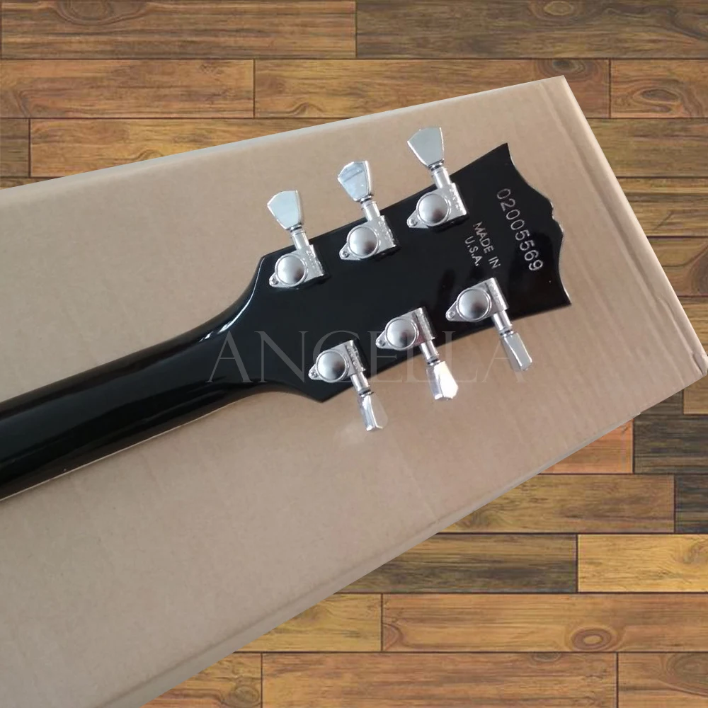 Одежда высшего качества Gib lesp custom gloss black электрогитара с nickelage Аппаратные