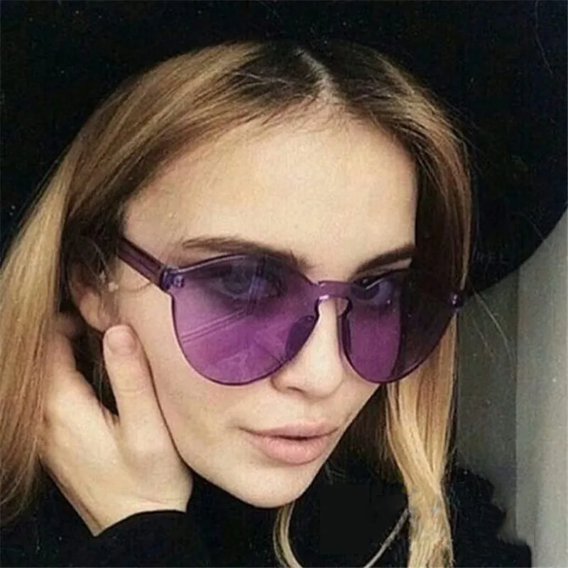 Iboode карамельный цвет без оправы солнцезащитные очки для женщин роскошные милые