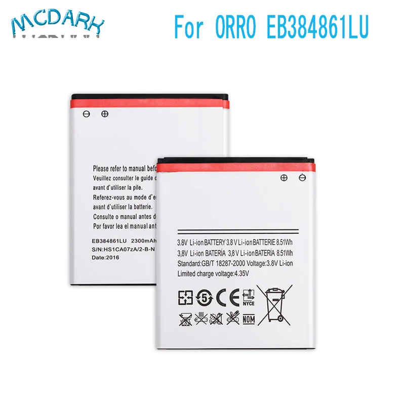 Высококачественный аккумулятор Mcdark 2300 мАч EB384861LU для ORRO запасные батареи