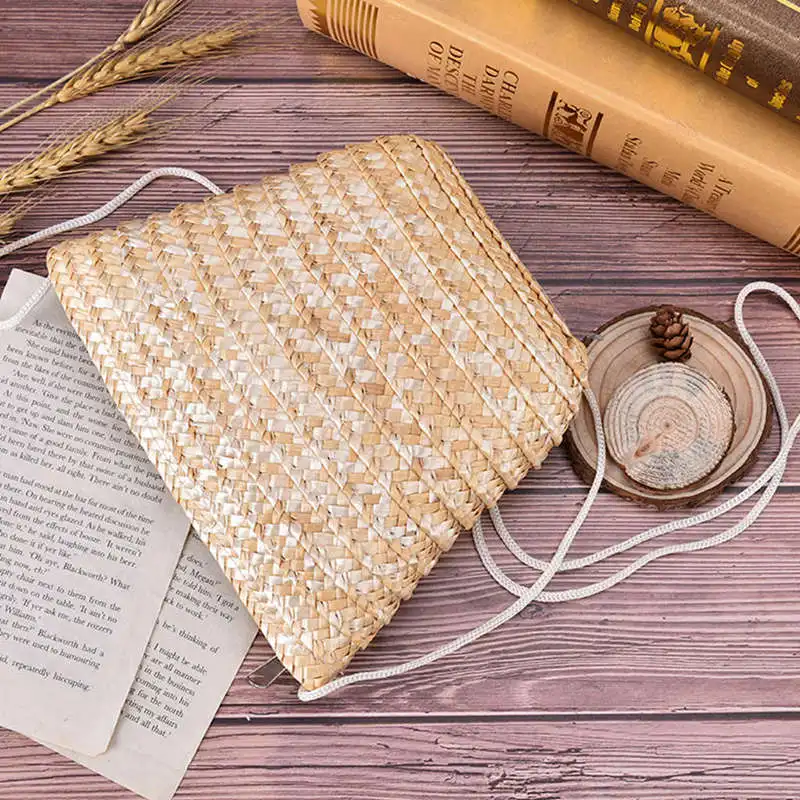 Ladies Rattan Grass Small Bag Crossbody Cute Can Be Fitted With Mobile Purse Women | Багаж и сумки