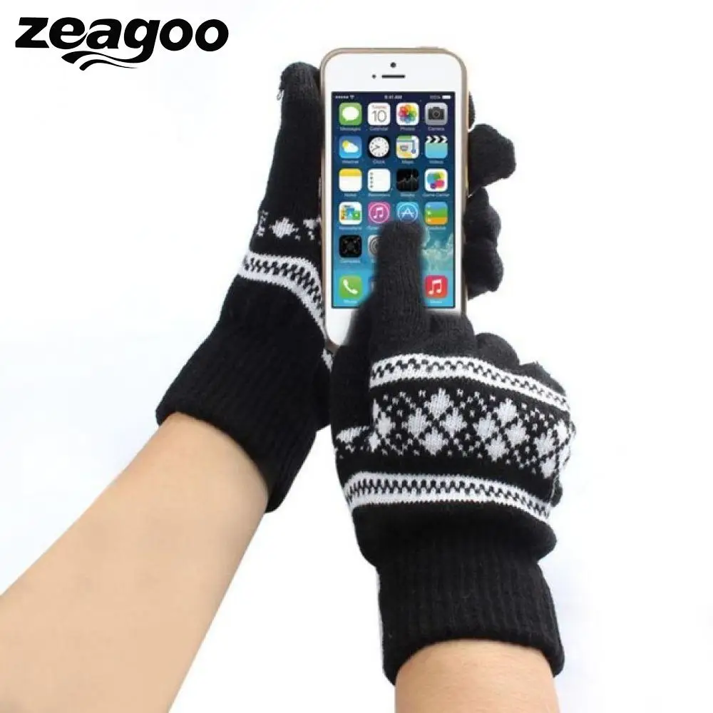 2018 модные перчатки осень зима Новые жаккардовые унисекс для сенсорных экранов