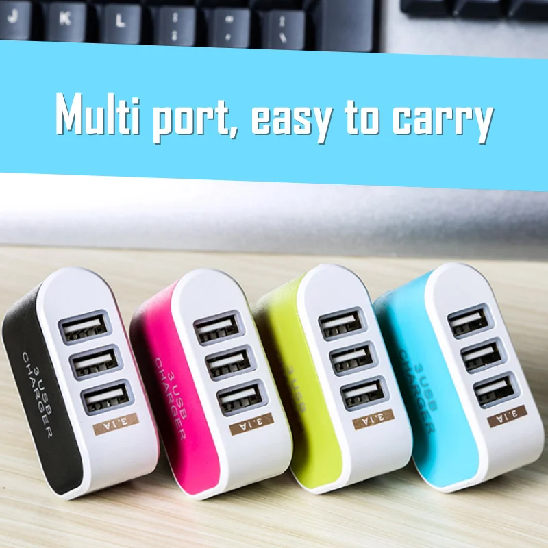 3.1A USB зарядное устройство для iPhone X 8 7 Plus тройное быстрое настенное EU US адаптер Samsung