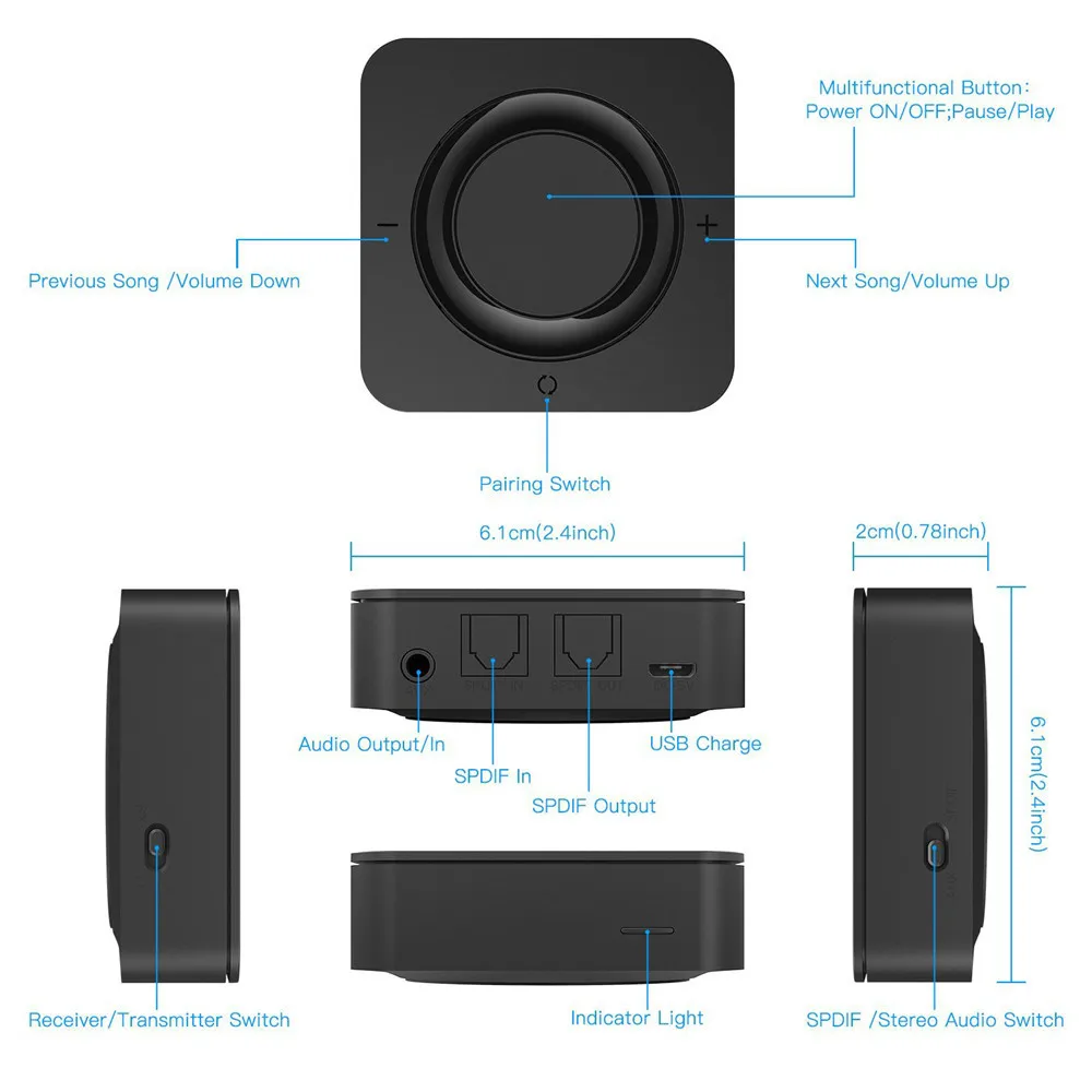 2 в 1 Bluetooth передатчик приемник aptX низкая задержка беспроводной аудио адаптер CSR8670