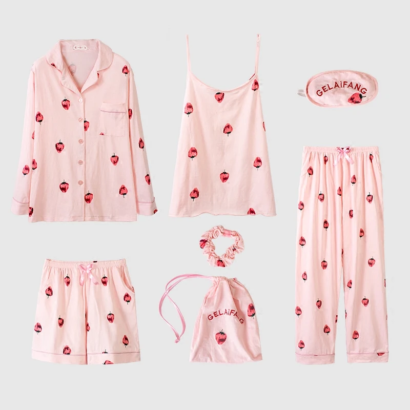 

Cotton Pajama Sets Elegant Women Pijamas Pajama Sets Ladies Sleepwear Mujer Female Pyjamas Set Femme Home Clothing