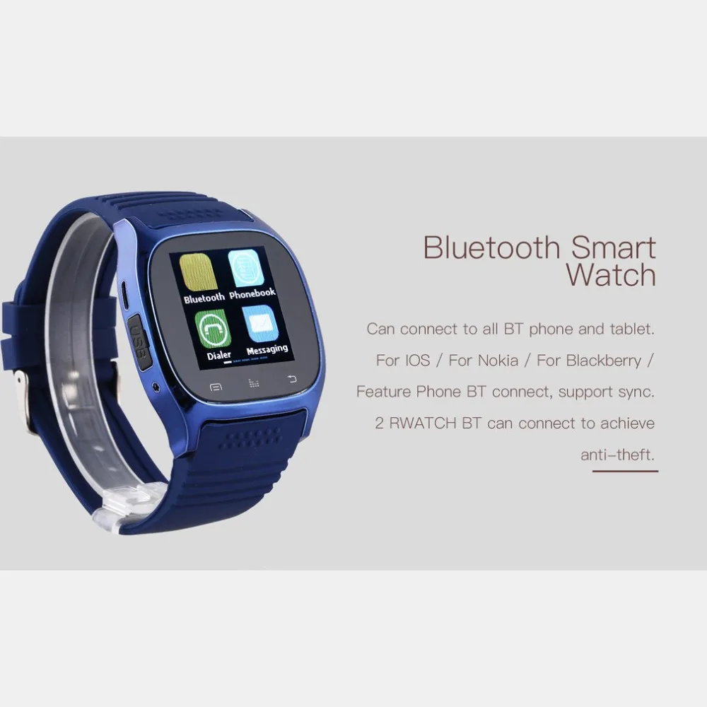 M26 Водонепроницаемый Bluetooth Смарт часы с 1 4 дюймов TFT Сенсорный экран Поддержка