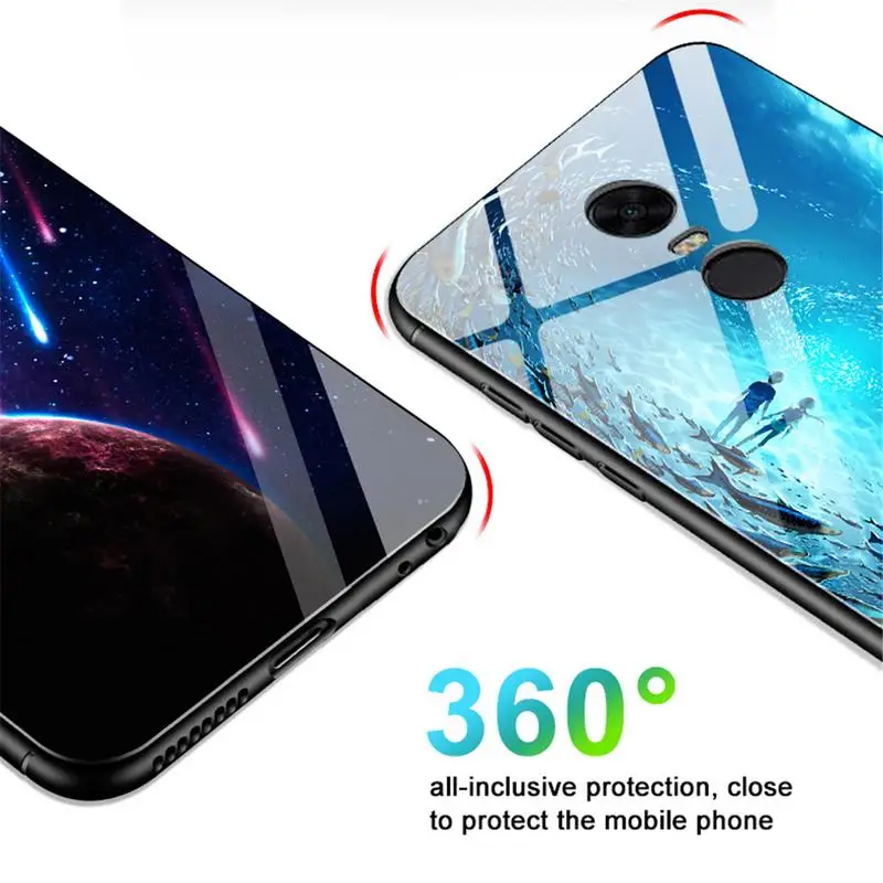 Чехол для мобильного телефона Xiaom 8 Youth светящаяся стеклянная оболочка красный