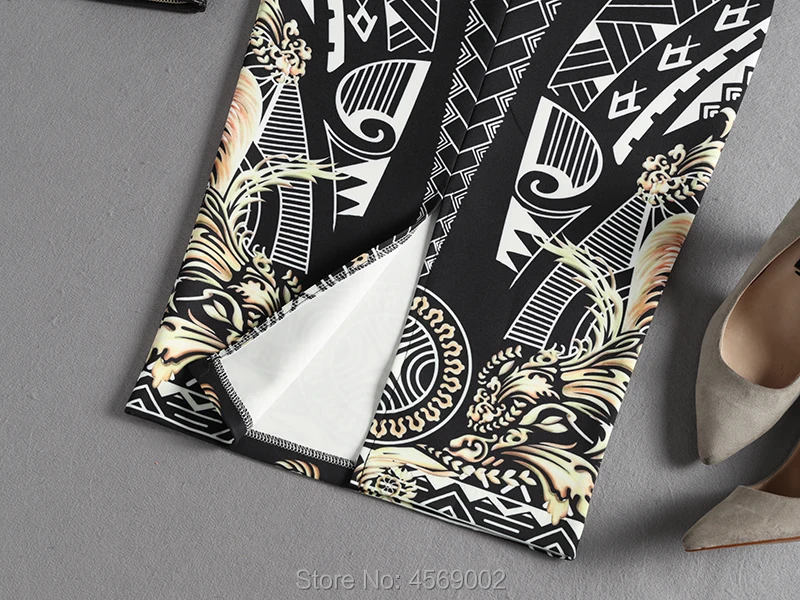 Printed Skirts For Women 2019 High Waist pencil Black Casual Empire Elegant Chinese style | Женская одежда