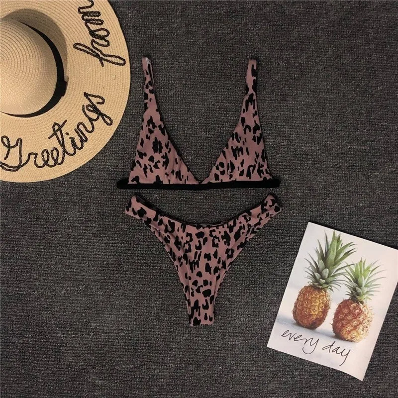 2020 сексуальные леопардовые экстремальные бикини женские купальники треугольный