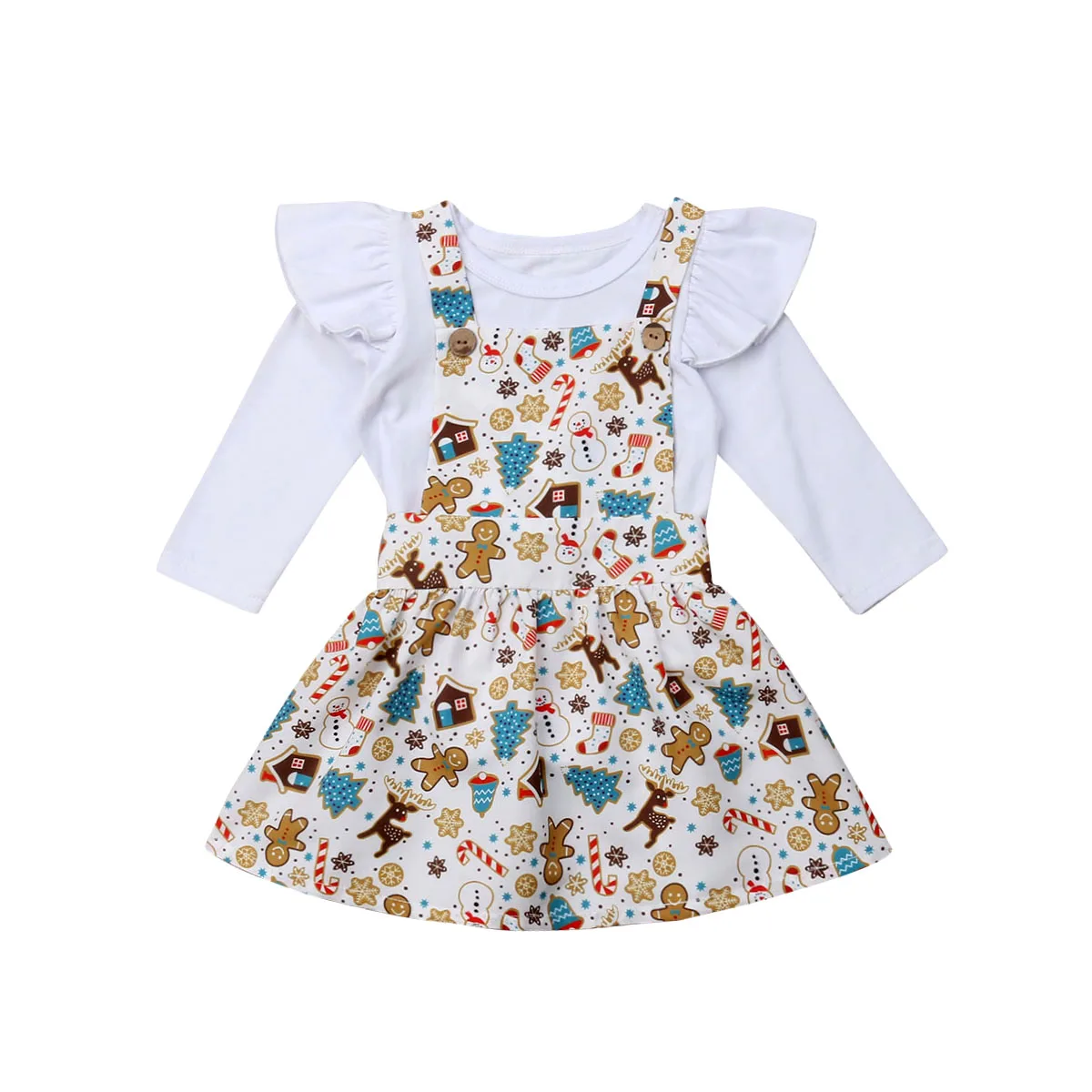 2PCS Summer Spring Kids Baby Girl Clothes Tops+Belt Skirt Dress Party Outfits Children Set | Детская одежда и обувь