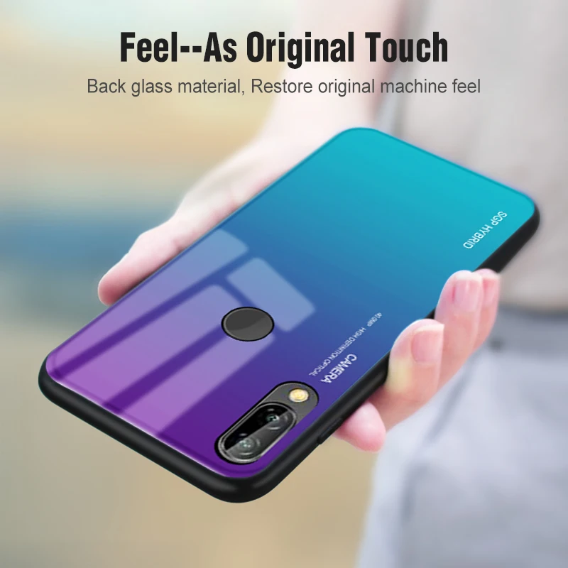 Чехол с градиентным стеклом для Honor 9 lite чехлы закаленным huawei honor 9i honer life light honor9lite