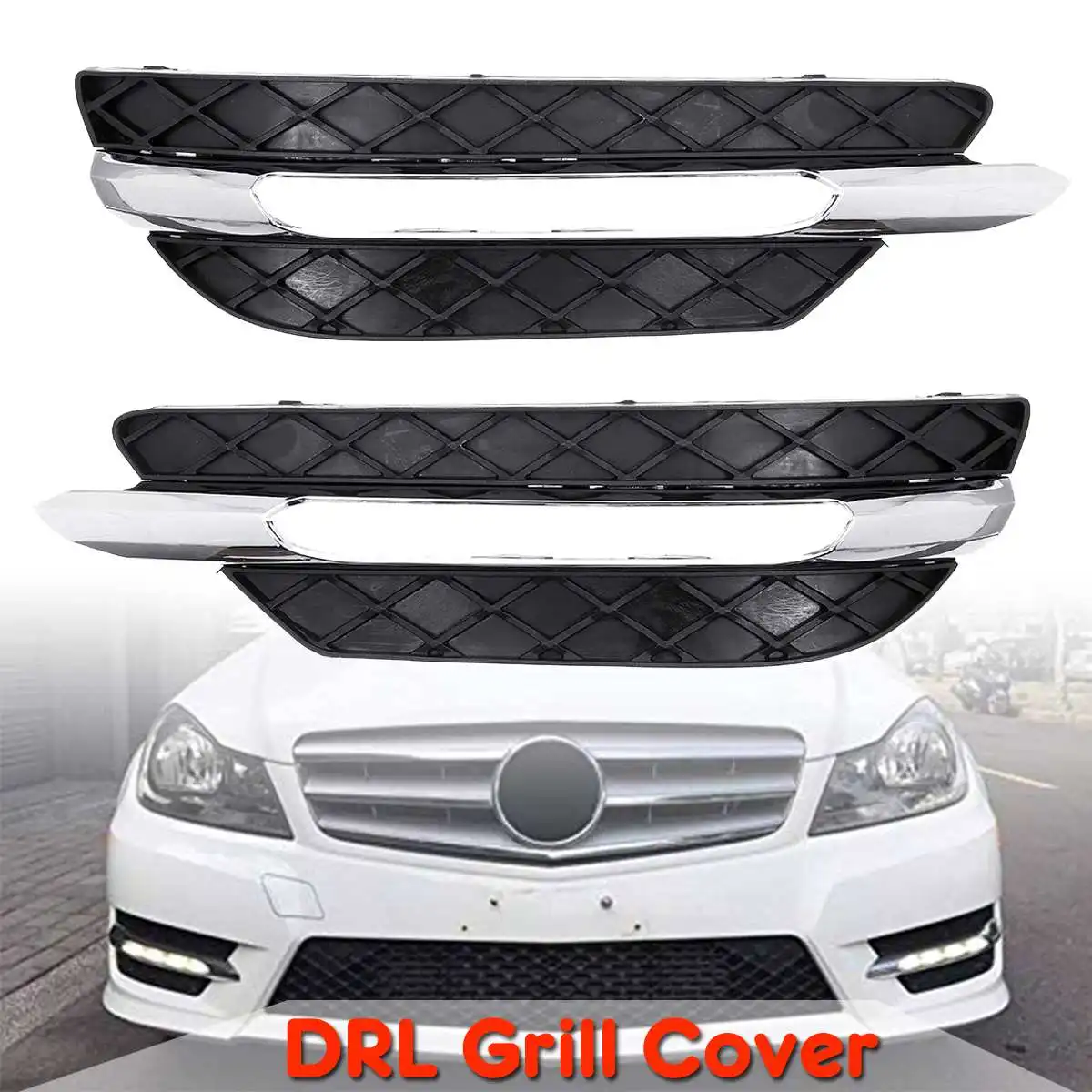 1 пара чехол для переднего бампера DRL Grill дневные ходовые огни фонарь с капюшоном