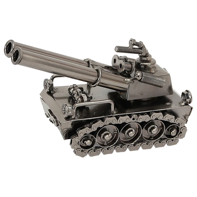 European Retro Zinc Alloy Tank Model Ornaments Children Toy Vintage Home Office Desktop Crafts Gifts | Дом и сад