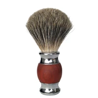 dscosmetic man pure badger hair shaving brush with red wood handle for man wet shaving