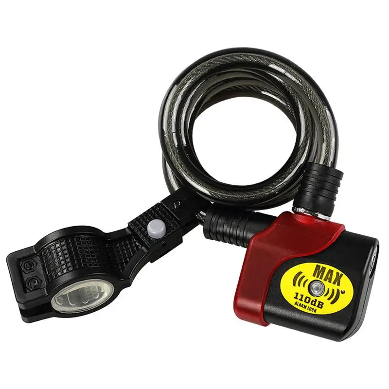 Durable 120cm 110dB Bike Bicycle Alarm Lock with 2 Keys Long Braided Alloy Steel Cable Mountain Accessory | Спорт и развлечения