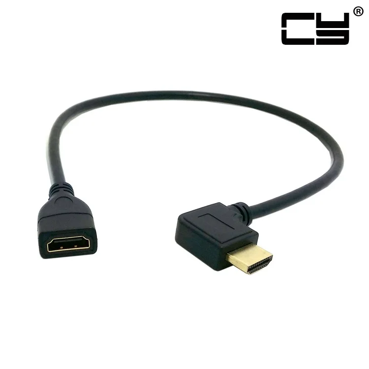 HDMI совместимый 1 4 19pin Ethernet & 3D Тип A папа левый Угловой 90 градусов к гнезду