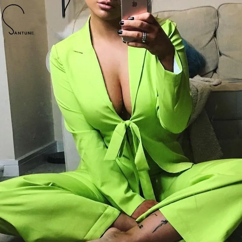 Женский костюм-двойка Santune костюм из двух предметов: Топ с длинным рукавом +