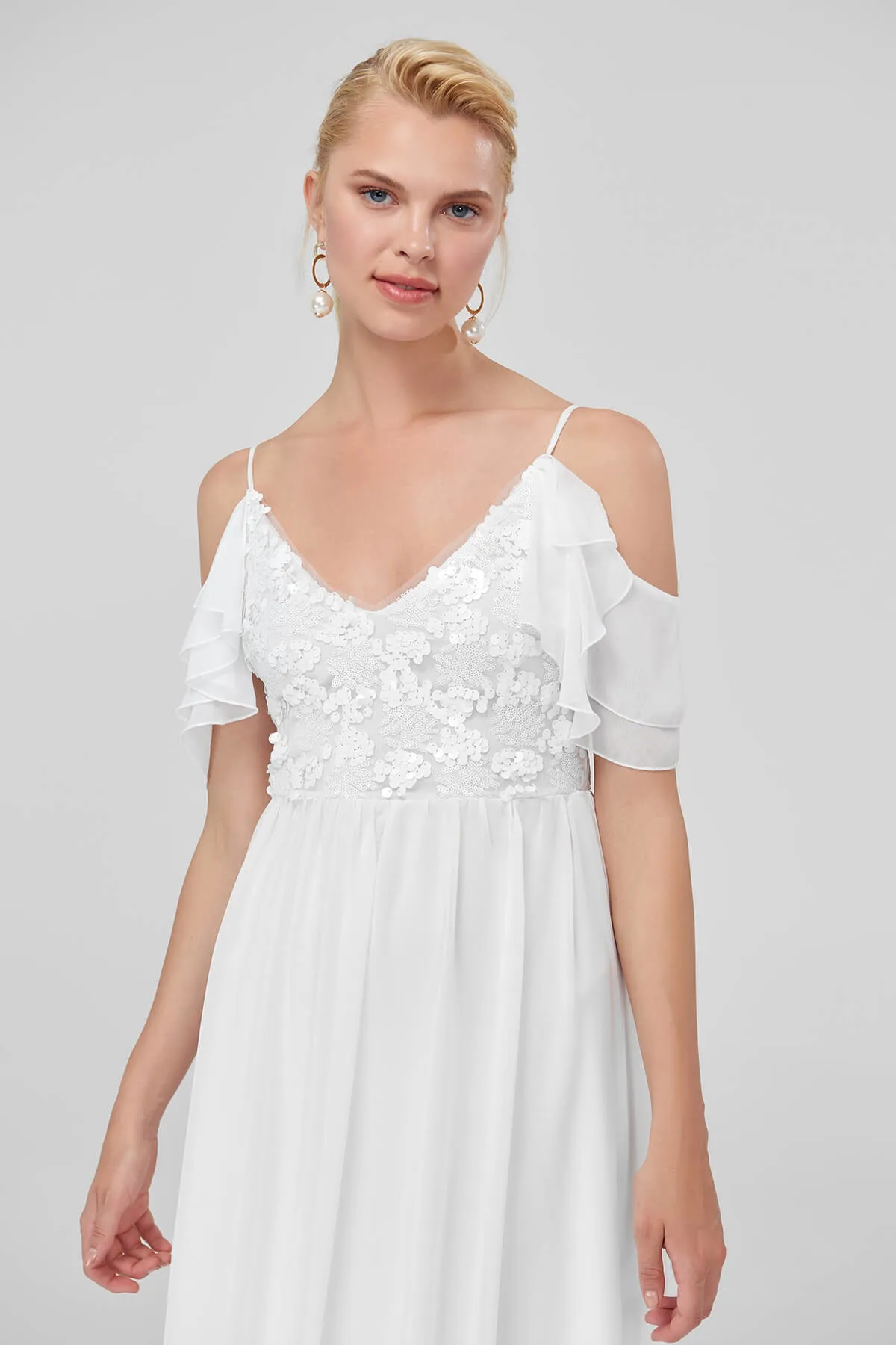 Вечернее платье Trendyol Raw с блестящими деталями TPRSS18FZ0275 | Женская одежда