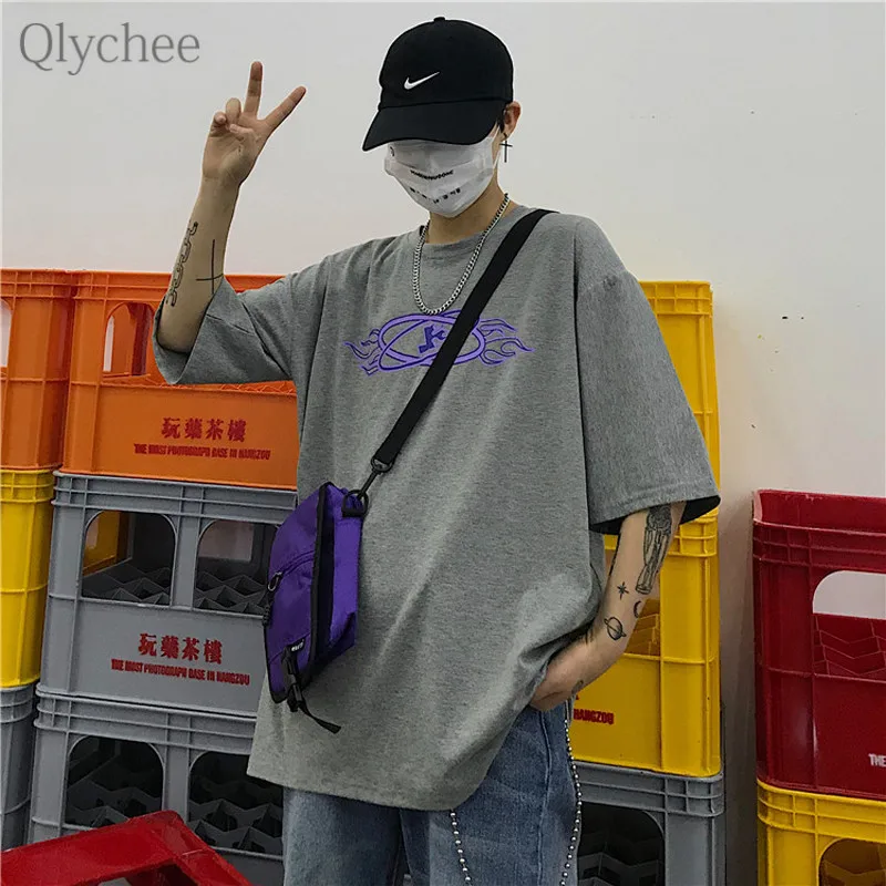 Qlychee пламя печатных для женщин Футболка короткий рукав на лето и весну футболки