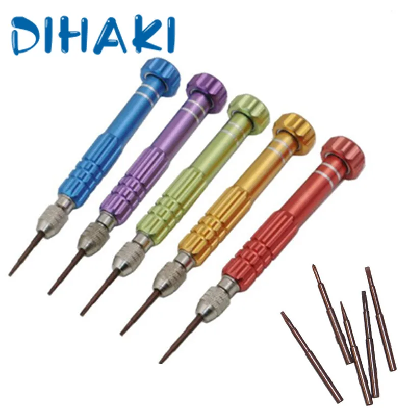 

5 In 1 Screwdriver Bits For Phone Disassemble Maintenance Tools Aluminum Alloy Precision Screwdriver Group Hand Tools