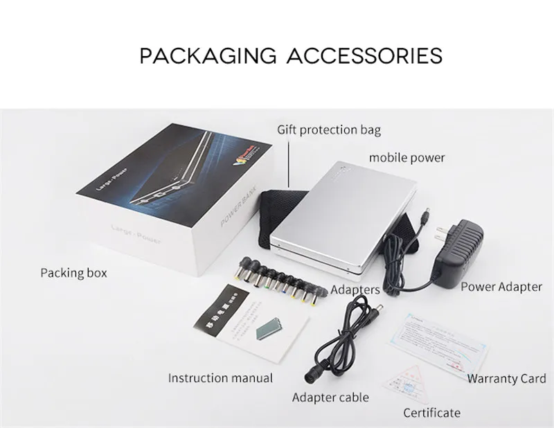 30000 mah 4A/DC 12V 16V 19v Портативное зарядное устройство с мобильным usb портом для
