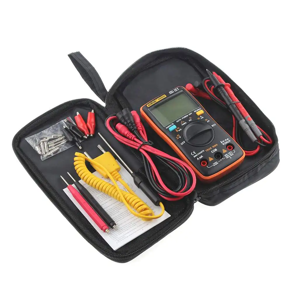

ANENG AN8009 Auto Range Digital Multimeter 9999 counts With Backlight AC/DC Ammeter Voltmeter Ohm Transistor Tester multi meter