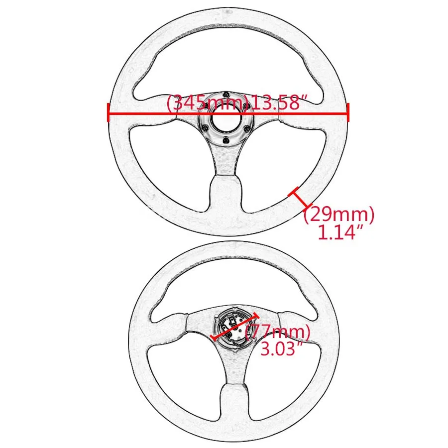 Steering wheel 14inch 350mm Drifting Wheel / Suede Leather Racing Drift Wheels High Quality | Автомобили и мотоциклы