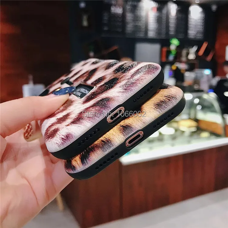Милые чехлы с леопардовым принтом Jaguar Paw для iPhone XS Max XR X 7 8 Plus 6 6S петля на палец