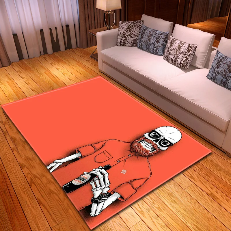 Нежный 3D с принтом черепа дома Коврики Творческий Скелет коврики узором для