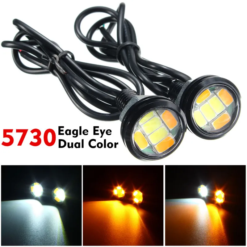2 шт. 5730 авто LED Hawk Eye DRL дневные фары боковые поворотники ночные огни для вождения