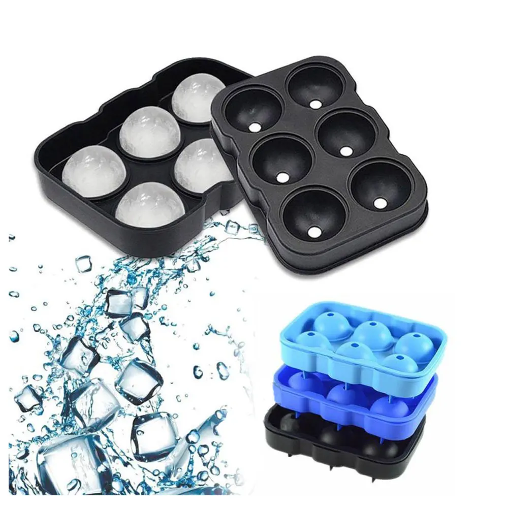 6 отсек гигантский Силиконовый поднос для ледяных шариков|Емкости мороженого| |