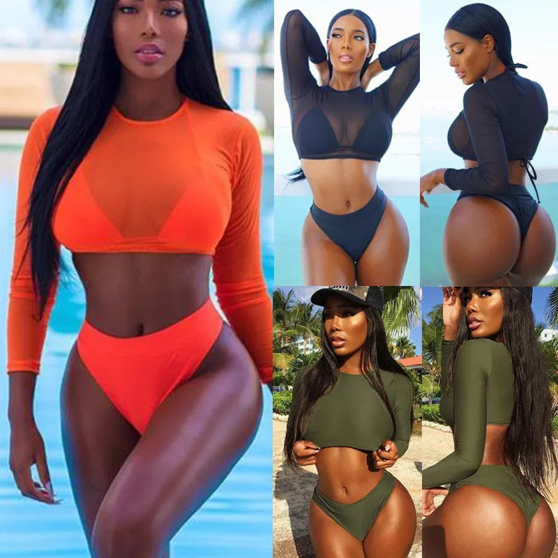 Для женщин с высокой талией купальники купальник бикини эффектом пуш ап на
