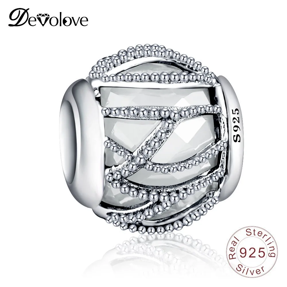 Devolove серебро 925 пробы Фиолетовый Белый & AAA CZ камень бисер Подвески подходят