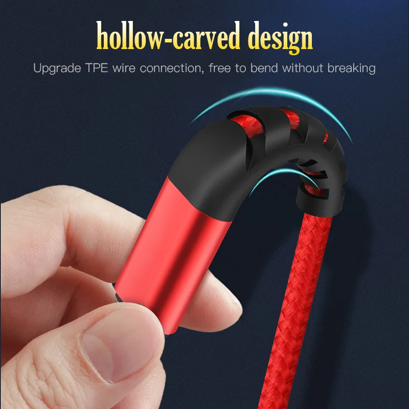 USB кабель для iPhone передачи данных быстрой зарядки нейлоновый Плетеный Micro Type C Samsung