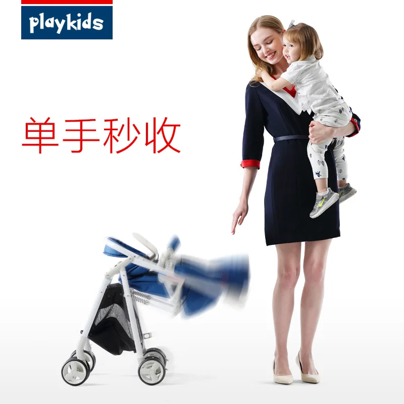 Детская коляска с высокой посадкой складная легкая четырьмя колесами|Легкая