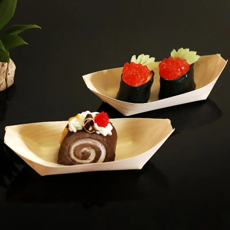 50 шт набор одноразовые деревянные плиты натуральный материал креативный