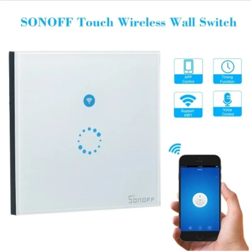 SONOFF TOUCH US/EU PLUG WiFi умный таймер с сенсорным управлением настенный выключатель