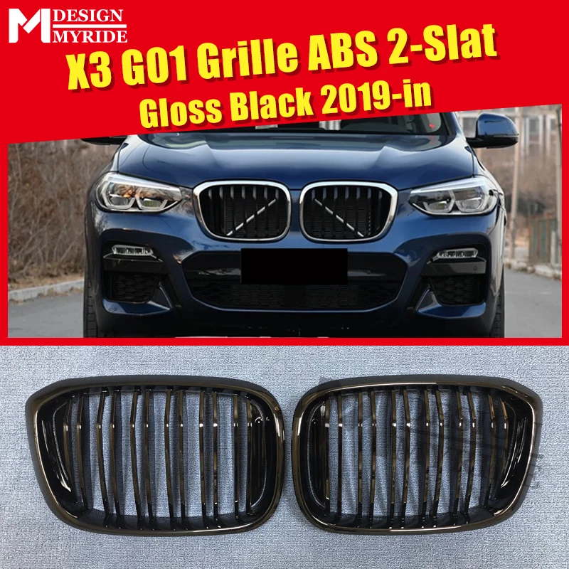 X3 G01 Передняя сетка для гриля 1 пара M Style ABS Глянцевая черная Решетка переднего