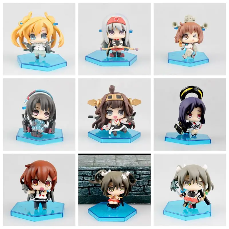 9 шт. аниме Kantai Collection Haruna Nagato Akagi Atago Ikazuchi 5 ~ 6 см Q версия брелок Подвески украшение