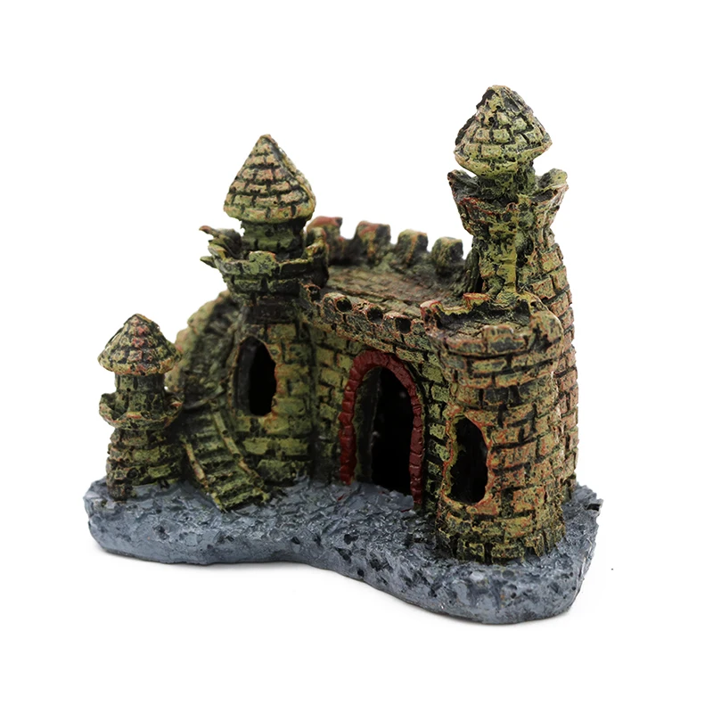 Artificial Cartoon Castle Aquariums Decorations Tower Ornaments Fish Tank Aquarium Accessories Decoration | Дом и сад