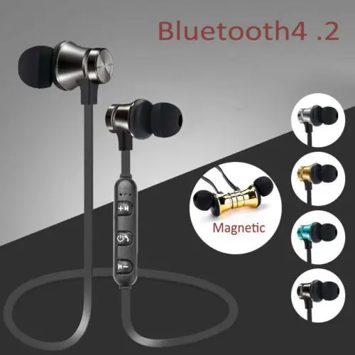 Металлические Магнитные беспроводные Bluetooth наушники Спортивная гарнитура